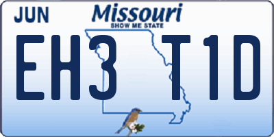 MO license plate EH3T1D
