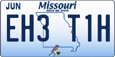MO license plate EH3T1H