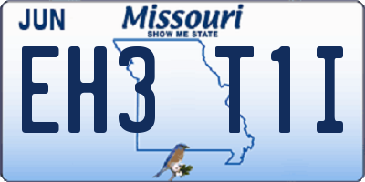 MO license plate EH3T1I
