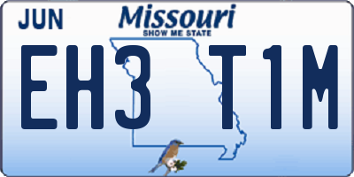 MO license plate EH3T1M