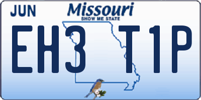 MO license plate EH3T1P