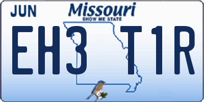 MO license plate EH3T1R