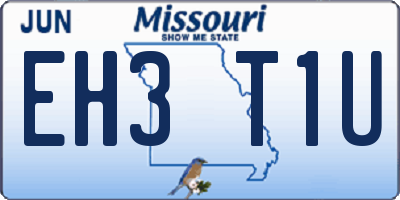 MO license plate EH3T1U