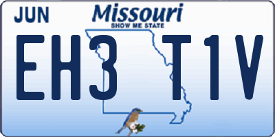 MO license plate EH3T1V