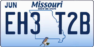 MO license plate EH3T2B