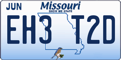 MO license plate EH3T2D