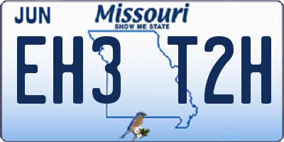 MO license plate EH3T2H