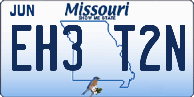 MO license plate EH3T2N