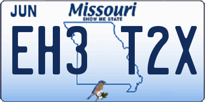MO license plate EH3T2X