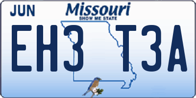MO license plate EH3T3A