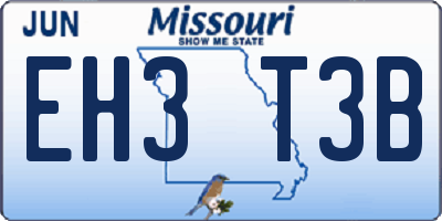 MO license plate EH3T3B