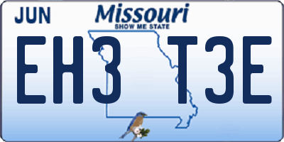 MO license plate EH3T3E