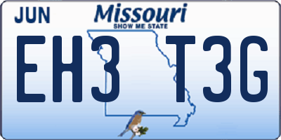 MO license plate EH3T3G
