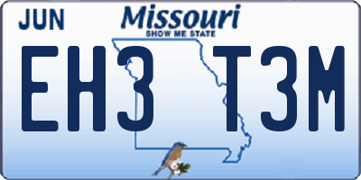 MO license plate EH3T3M