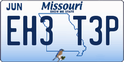 MO license plate EH3T3P