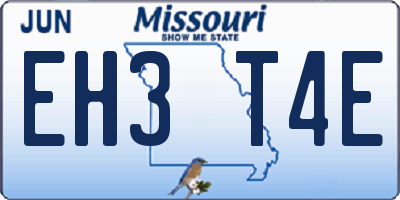 MO license plate EH3T4E