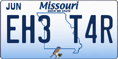 MO license plate EH3T4R