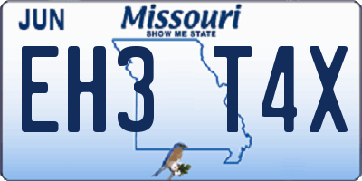 MO license plate EH3T4X