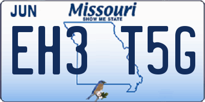 MO license plate EH3T5G