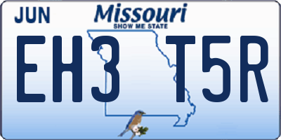 MO license plate EH3T5R