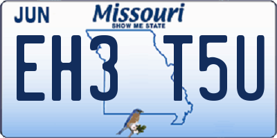 MO license plate EH3T5U