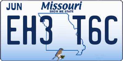 MO license plate EH3T6C