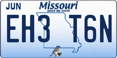 MO license plate EH3T6N