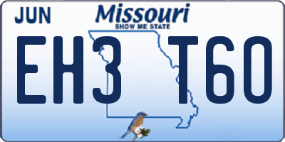MO license plate EH3T6O