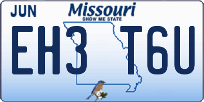 MO license plate EH3T6U