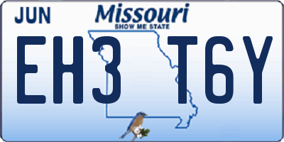 MO license plate EH3T6Y