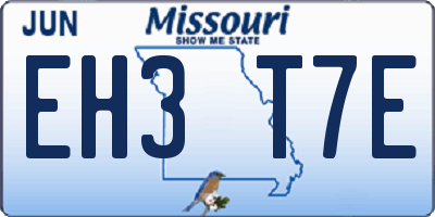 MO license plate EH3T7E
