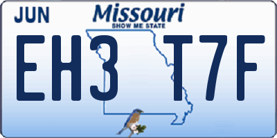 MO license plate EH3T7F