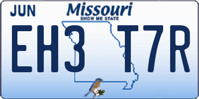 MO license plate EH3T7R