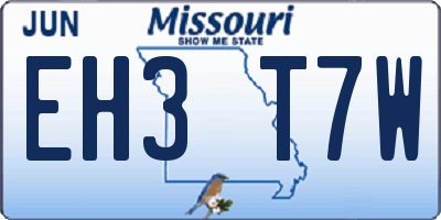 MO license plate EH3T7W