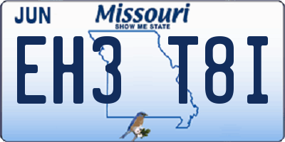 MO license plate EH3T8I
