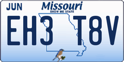 MO license plate EH3T8V