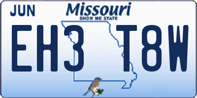 MO license plate EH3T8W