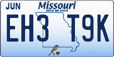 MO license plate EH3T9K