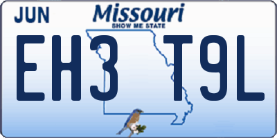 MO license plate EH3T9L