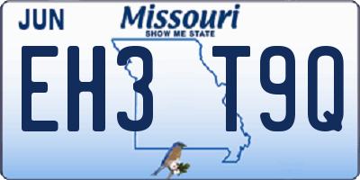 MO license plate EH3T9Q