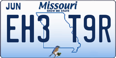 MO license plate EH3T9R