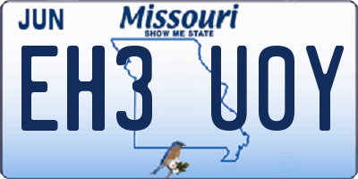 MO license plate EH3U0Y
