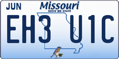 MO license plate EH3U1C