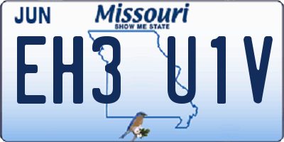 MO license plate EH3U1V