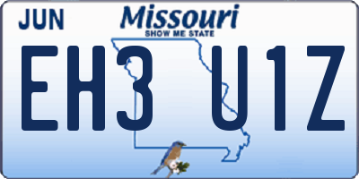 MO license plate EH3U1Z
