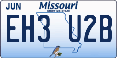 MO license plate EH3U2B