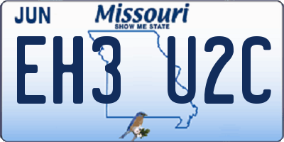 MO license plate EH3U2C