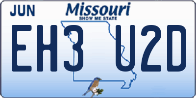 MO license plate EH3U2D