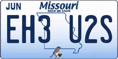 MO license plate EH3U2S