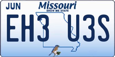 MO license plate EH3U3S